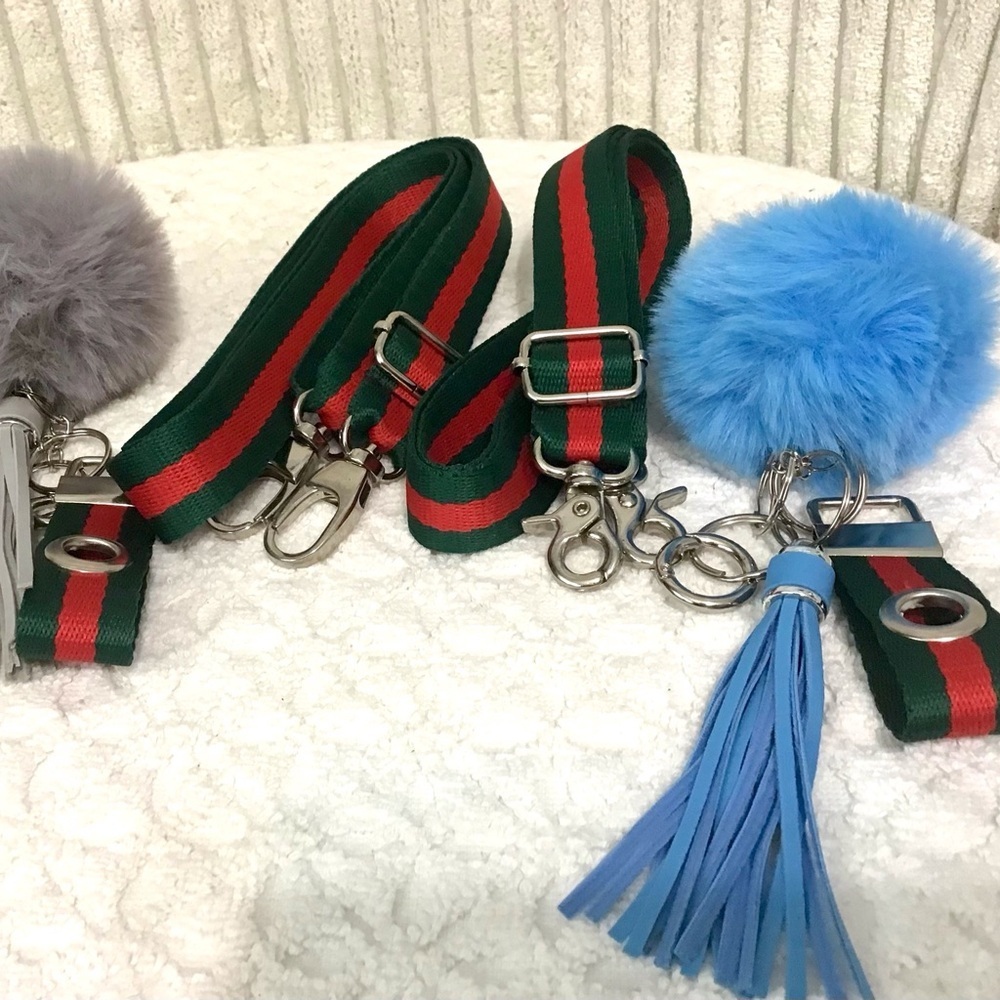 Fashion Strap and PomPom Keychain - Picture 6 of 11